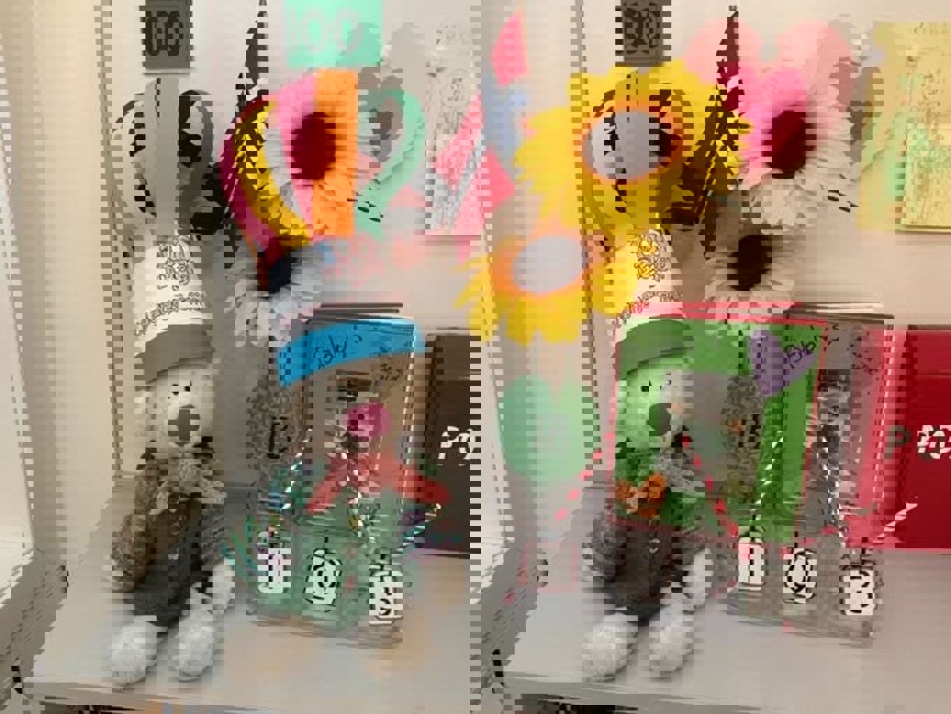 et kosedyr ved et vindu